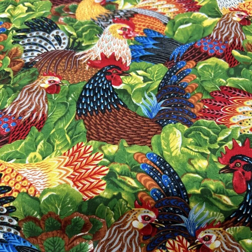Hoffman Cotton Quilting Fabrics Rennie Rau Marquez Chicken Salad 1 Yd X 44